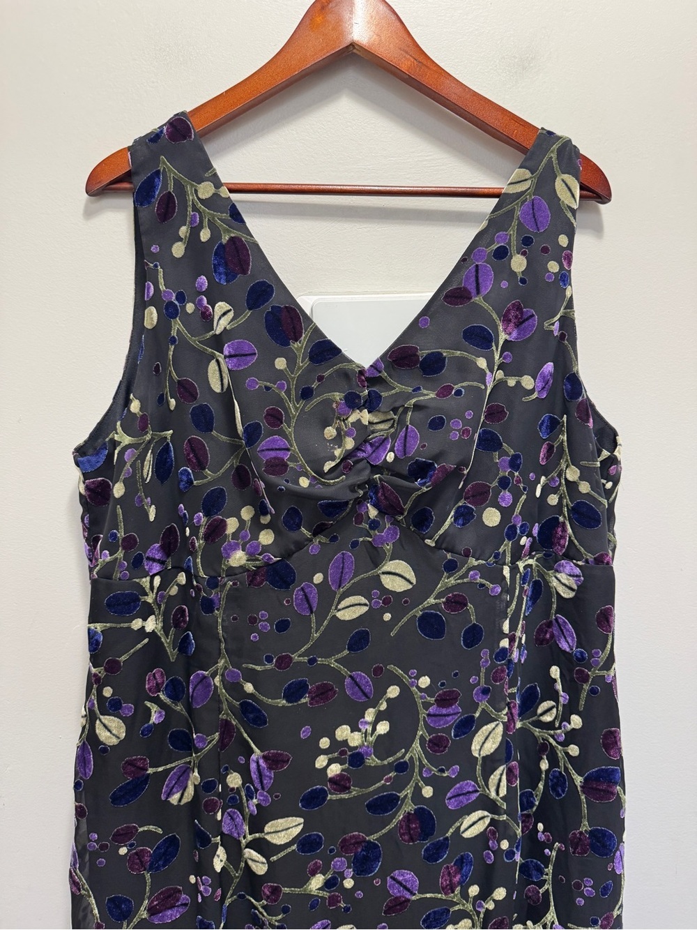 Addition Elle Vintage Black Burnout Velvet Floral Maxi Dress Size 18 Evening Y2K - Picture 4 of 13